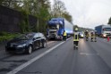 A 4 Rich Olpe vor Rodenkirchener Bruecke Heizoel LKW verliert Heizoel P18